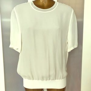 Theory 100% Silk White Top Size Small New